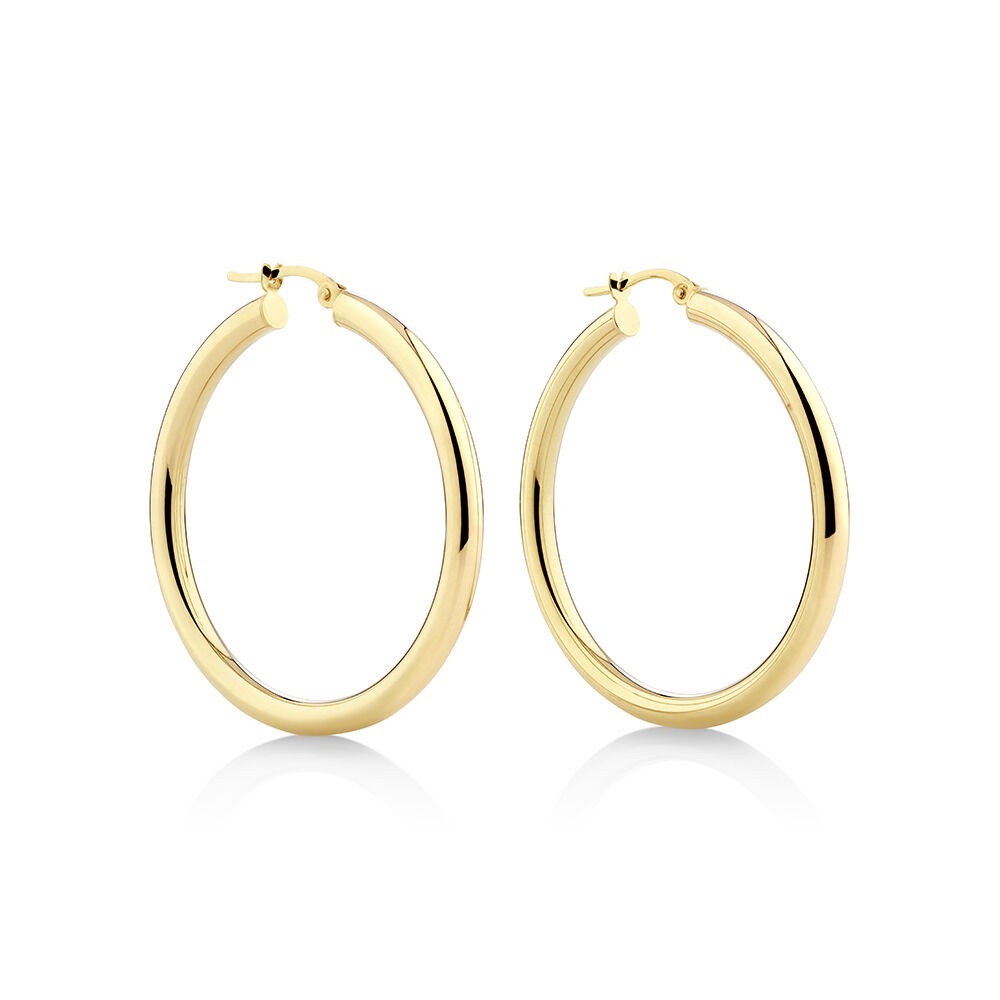 35mm Hoop Earrings in 10kt Yellow Gold